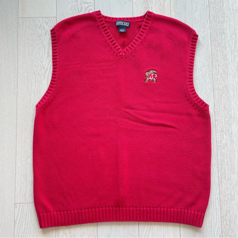 Vintage 90s University of Maryland Terrapins Thick Knit Cotton Sweater Vest